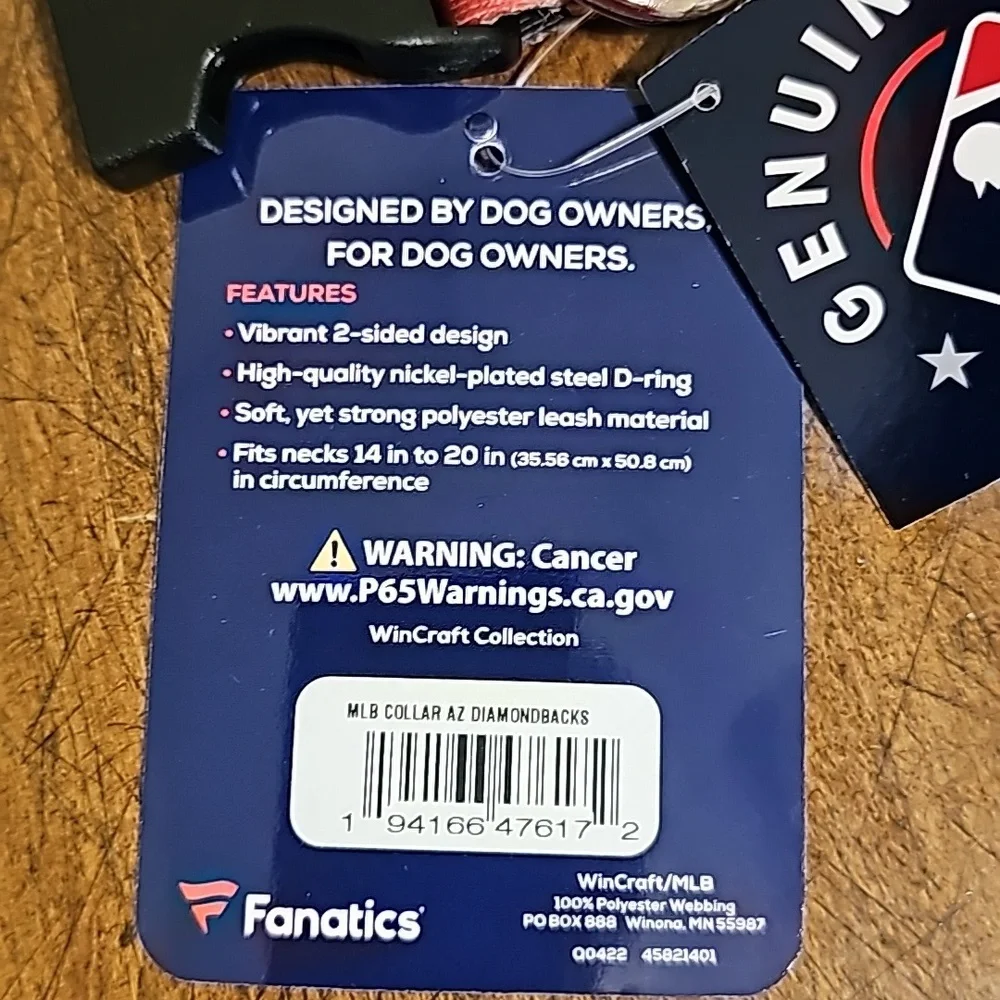 MLB AZ DBacks Dog Collar